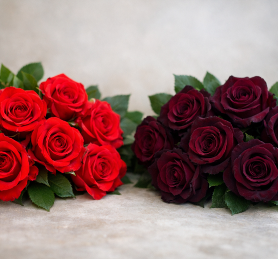 Care este diferența de semnificație între trandafirii roșii și cei burgundy?