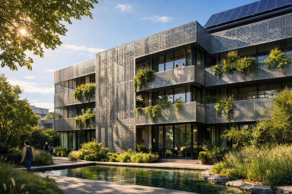 Cum pot panourile metalice traforate să contribuie la eficiența clădirilor verzi